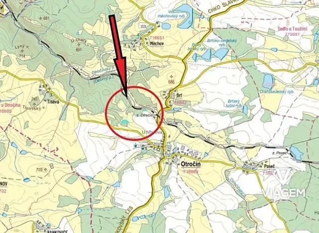 Prodej podílu lesa, Otročín, 1817 m2