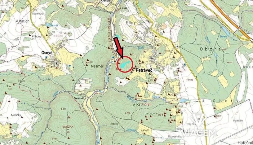 Prodej podílu lesa, Petráveč, 3927 m2