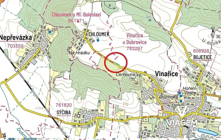 Prodej zahrady, Vinařice, 2575 m2