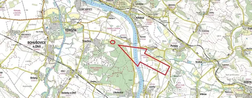 Prodej podílu lesa, Terezín, 3021 m2