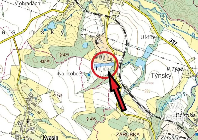 Prodej podílu pole, Vrbatův Kostelec, 497 m2