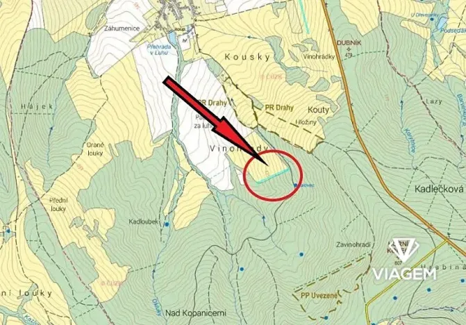 Prodej podílu pole, Horní Němčí, 1008 m2