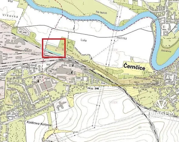 Prodej zahrady, Černčice, 1286 m2
