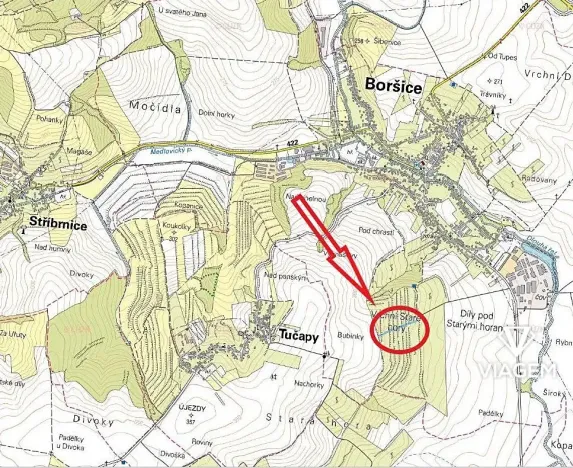 Prodej podílu pole, Boršice, 856 m2