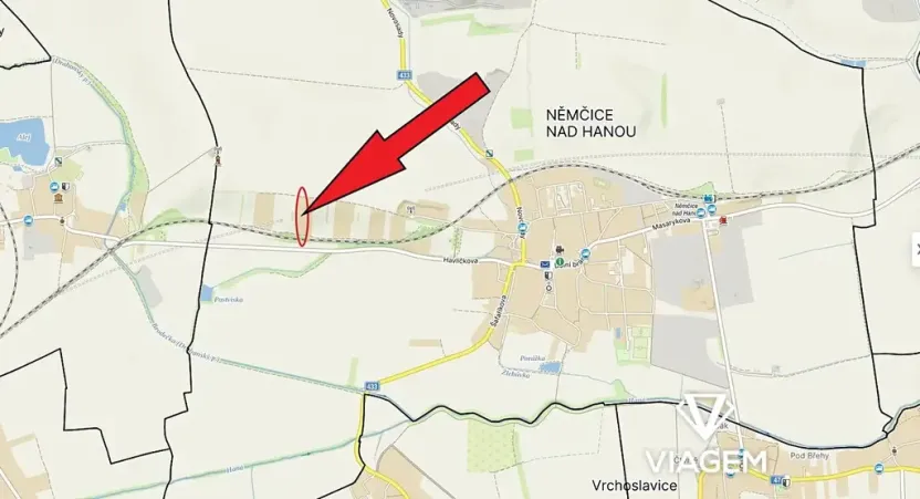 Prodej zahrady, Němčice nad Hanou, 1745 m2