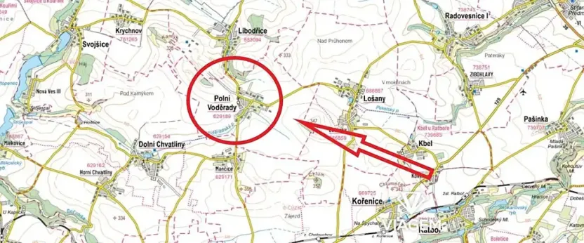 Prodej podílu zahrady, Polní Voděrady, 1018 m2