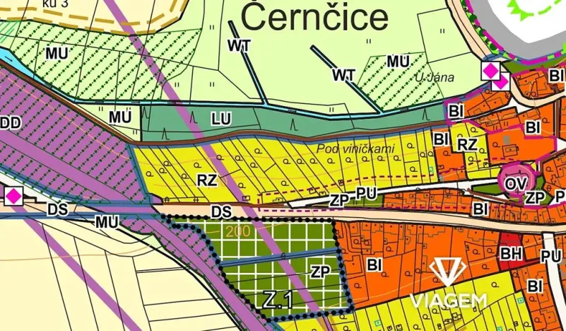 Prodej zahrady, Černčice, 1862 m2