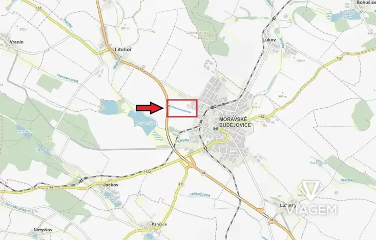 Prodej podílu komerčního pozemku, Moravské Budějovice, 3586 m2