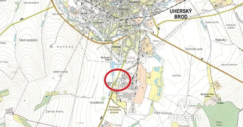 Prodej podílu komerčního pozemku, Uherský Brod, 926 m2