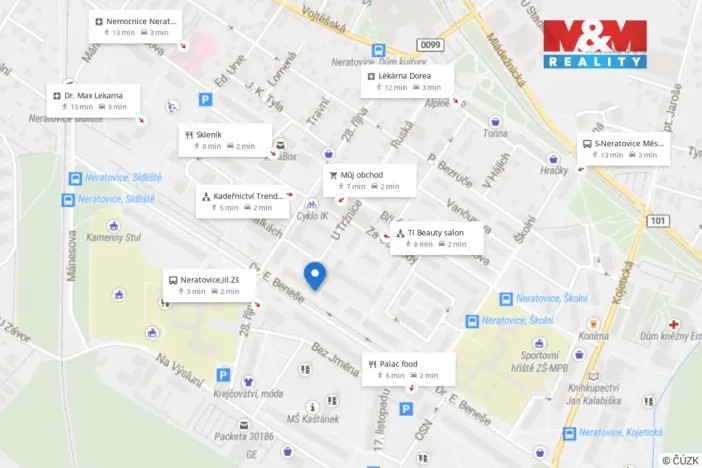 Pronájem bytu 1+1, Neratovice, Dr. E. Beneše, 37 m2