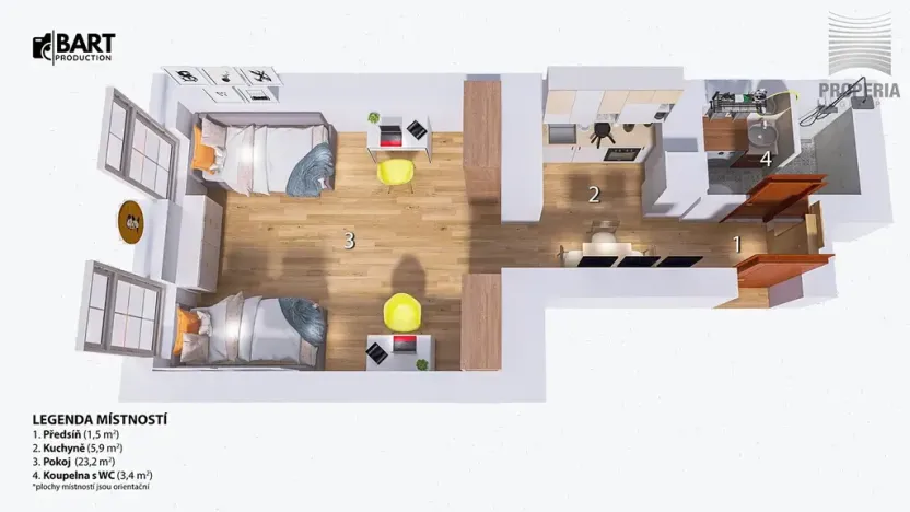 Pronájem bytu 1+1, Brno, Antonínská, 34 m2