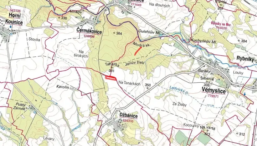 Prodej podílu pole, Džbánice, 11072 m2