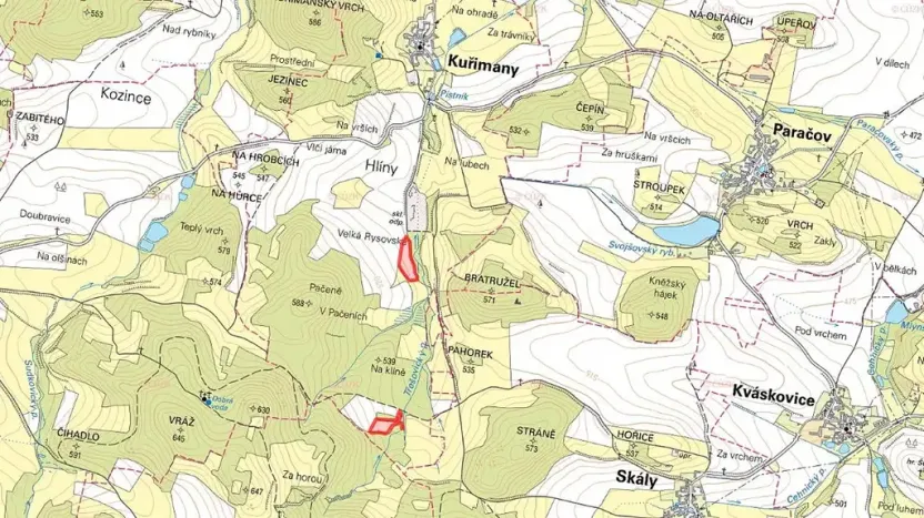 Prodej pole, Kuřimany, 7564 m2