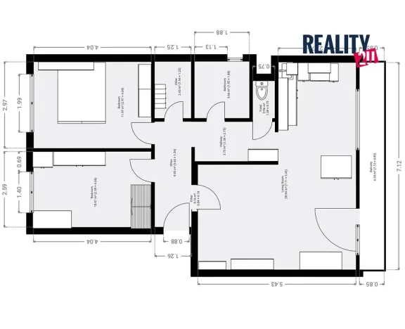 Pronájem bytu 3+1, Moravská Třebová, 66 m2
