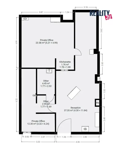 Pronájem ordinace, Svitavy, náměstí Míru, 82 m2