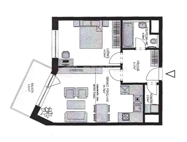 Pronájem bytu 2+kk, Praha - Hostivař, Rižská, 57 m2