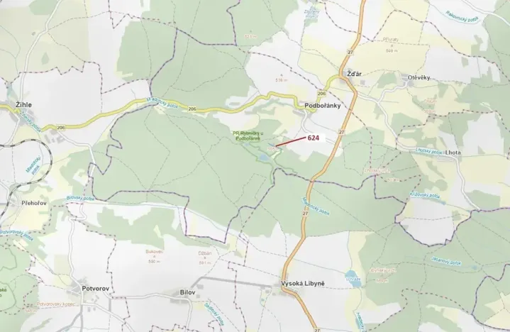 Dražba lesa, Jesenice, 2895 m2