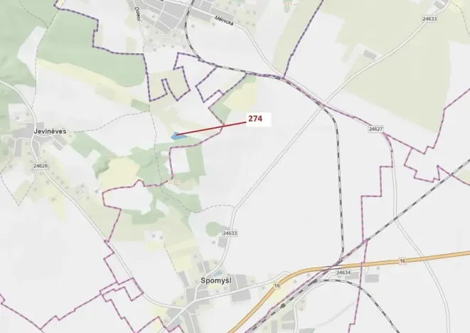 Dražba lesa, Jeviněves, 4557 m2