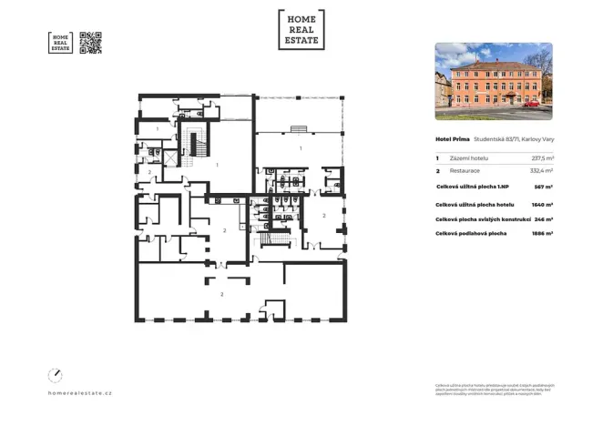 Prodej činžovního domu, Karlovy Vary, Studentská, 1886 m2
