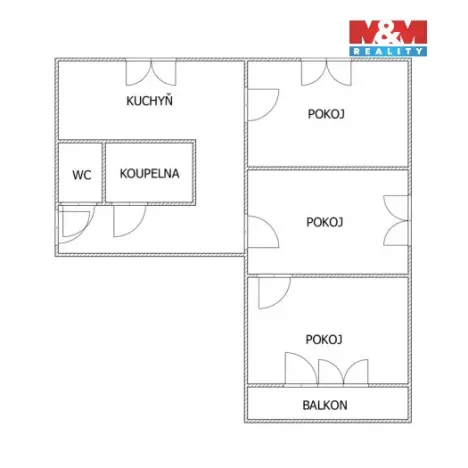 Prodej bytu 3+1, Karviná - Mizerov, Na Kopci, 55 m2