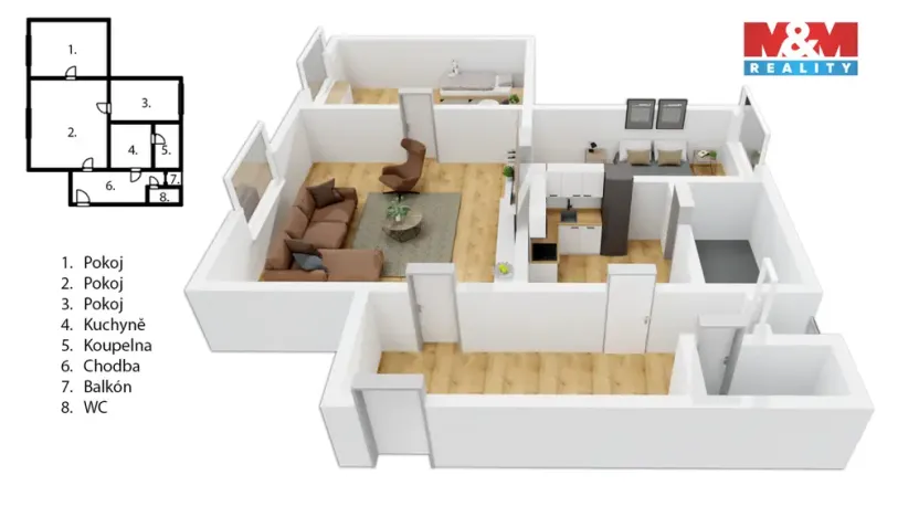 Prodej bytu 3+1, Dobruška, Javorová, 70 m2