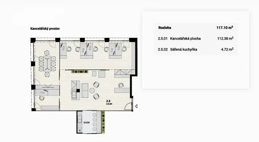 Pronájem kanceláře, Praha - Žižkov, Husitská, 123 m2