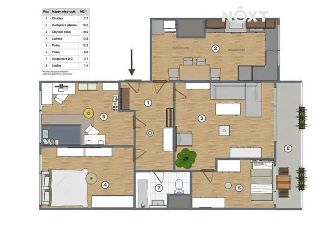 Pronájem bytu 4+1, Podbořany, Kpt. Nálepky, 85 m2