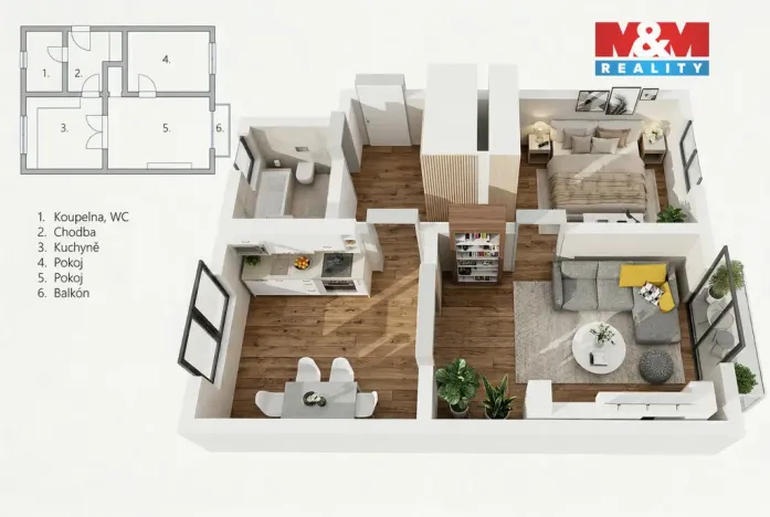 Prodej bytu 2+1, Kladno, Herbenova, 48 m2