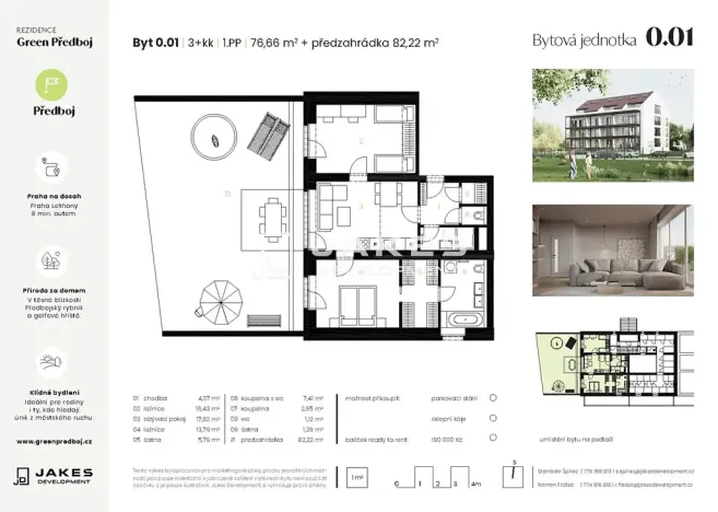 Prodej bytu 3+kk, Předboj, Ke Tvrzi, 77 m2