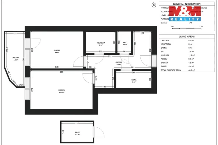 Prodej bytu 2+kk, Milovice - Mladá, Slepá, 37 m2