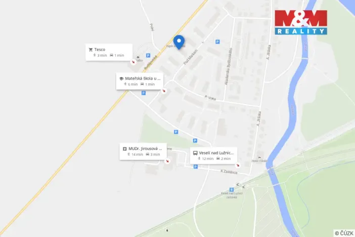 Prodej bytu 3+1, Veselí nad Lužnicí - Veselí nad Lužnicí I, Pod Markem, 62 m2