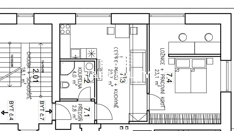 Pronájem bytu 2+kk, Říčany, Černokostelecká, 51 m2