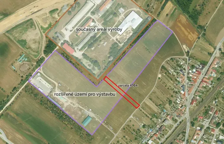 Prodej podílu komerčního pozemku, Moravský Písek, 774 m2