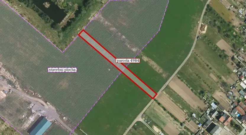 Prodej podílu komerčního pozemku, Moravský Písek, 774 m2