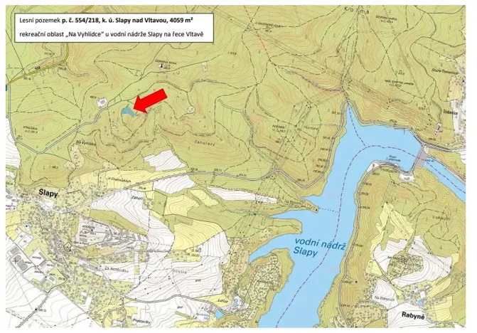 Prodej lesa, Slapy, 4059 m2