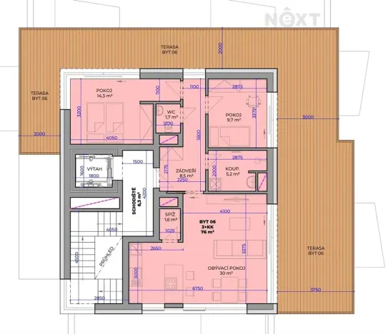 Prodej bytu 3+kk, Fryšták, 71 m2