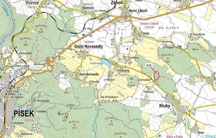 Dražba lesa, Záhoří, 4422 m2