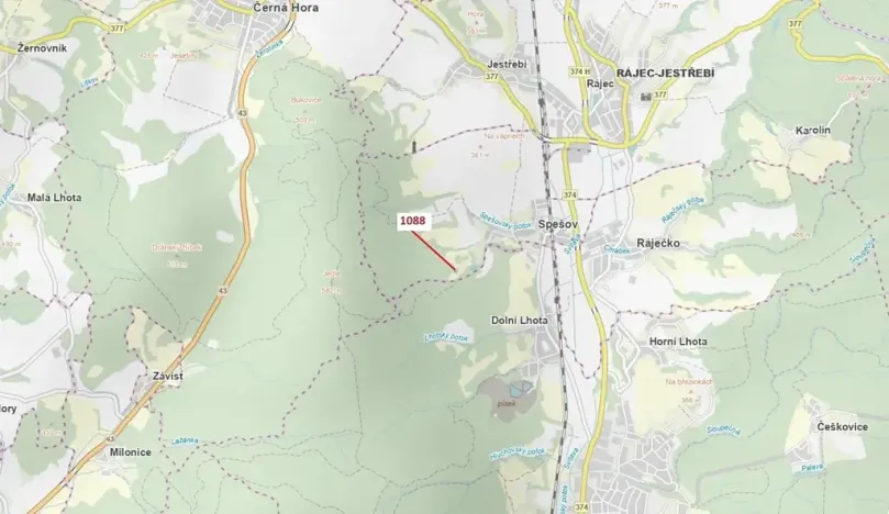 Dražba lesa, Spešov, 400 m2