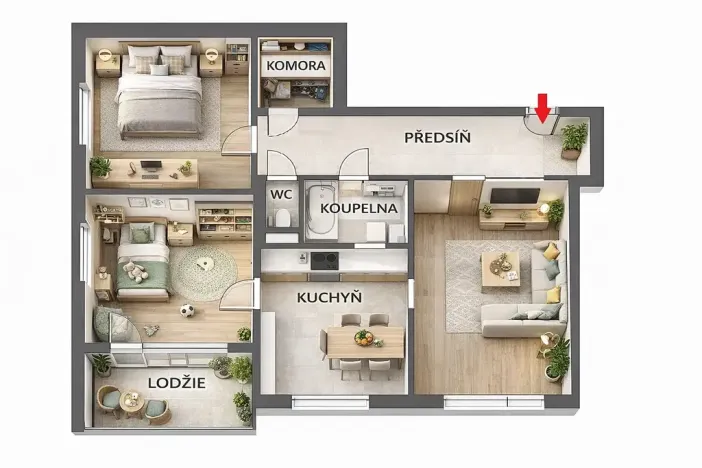 Pronájem bytu 3+1, Ústí nad Labem, Picassova, 67 m2