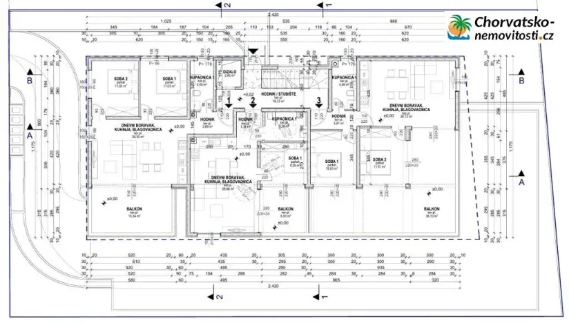 Prodej bytu 2+kk, Povljana, Chorvatsko, 55 m2