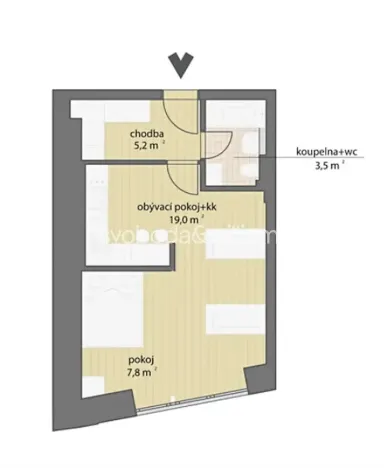 Pronájem bytu 1+kk, Praha - Lochkov, U sladovny, 36 m2