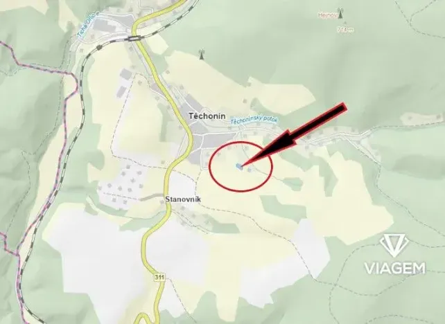 Prodej podílu pole, Těchonín, 344 m2