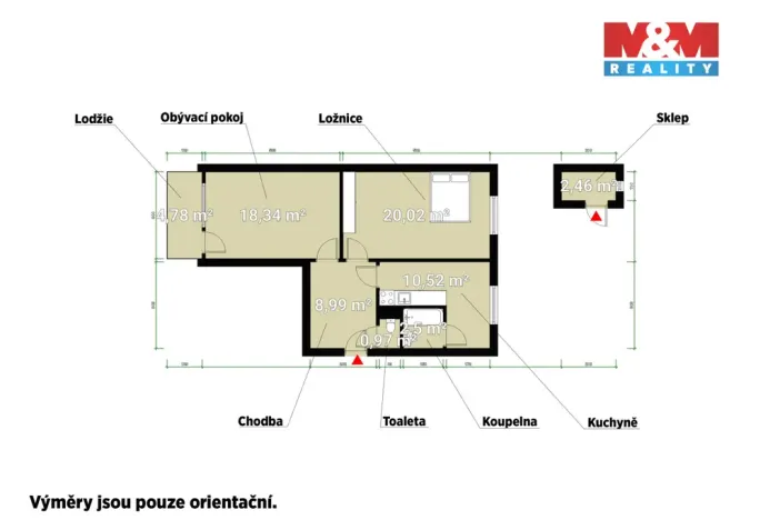 Pronájem bytu 2+1, Domažlice - Týnské Předměstí, Mánesova, 60 m2