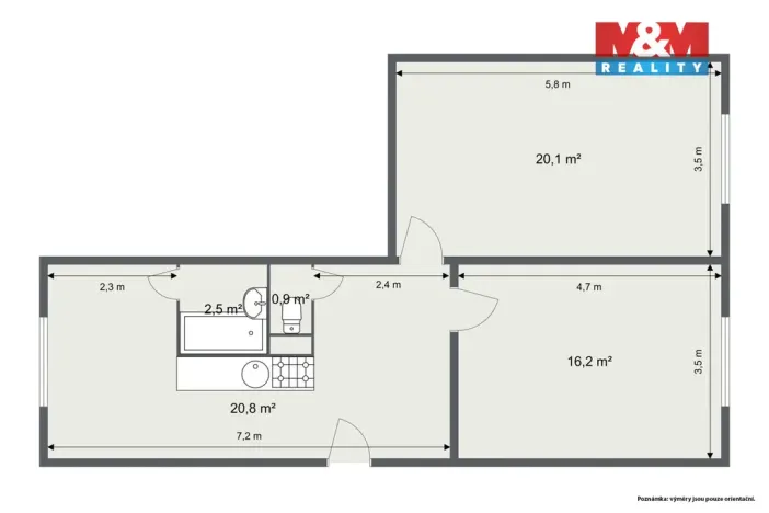 Prodej bytu 2+1, Krajková, 59 m2