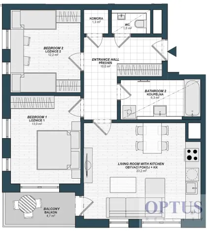Pronájem bytu 3+kk, Praha - Hloubětín, Waltariho, 73 m2