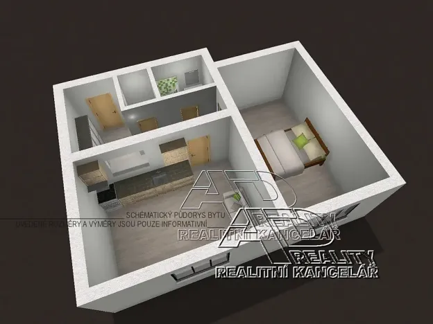 Pronájem bytu 2+kk, České Budějovice, 44 m2