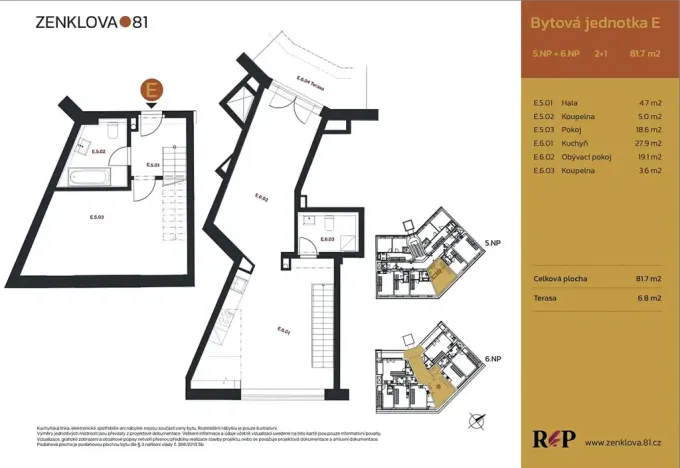 Prodej bytu 2+1, Praha - Libeň, Zenklova, 81 m2