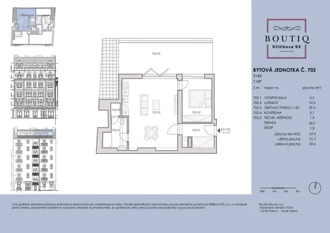 Prodej bytu 2+kk, Praha - Karlín, Křižíkova, 58 m2