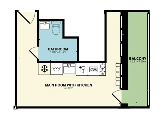 Pronájem bytu 1+kk, Praha - Michle, Batelovská, 18 m2