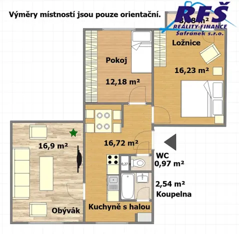 Prodej bytu 3+1, Prachovice, Bučina, 65 m2
